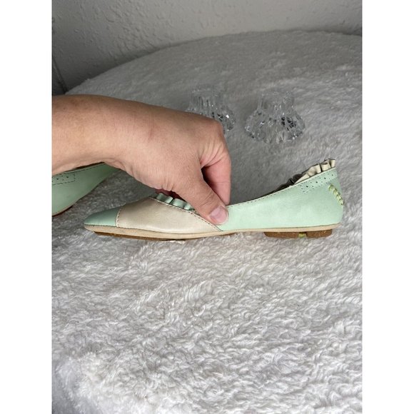 Terra Plana Womens Slip Ons Flats Green Ivory Leather Size EU 36 US 6 - Picture 7 of 13